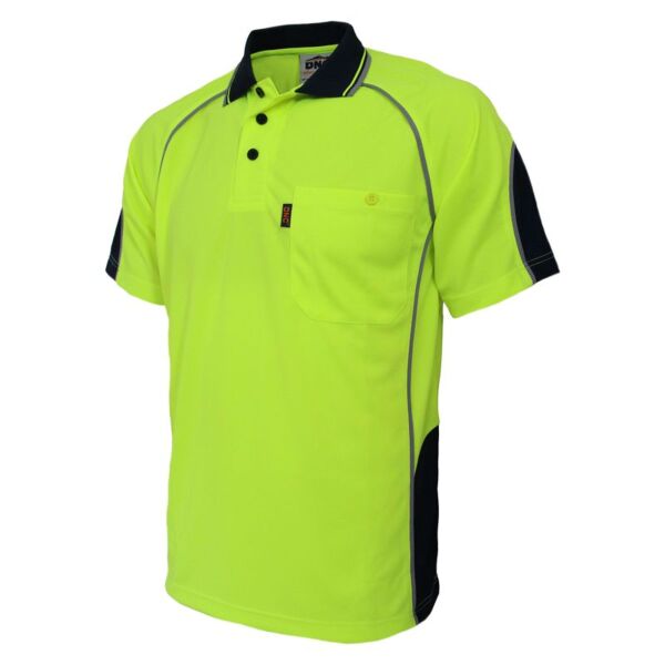 Hi Vis Semicircle Piping Polo Thumbnail